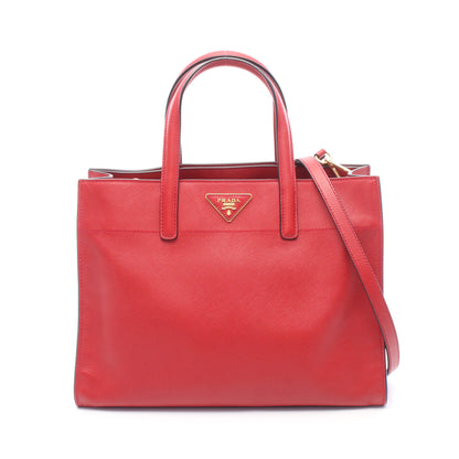 SAFFIANO SOFT 2WAY ハンドバッグ サフィアーノレザー レッド プラダ バッグ PRADA