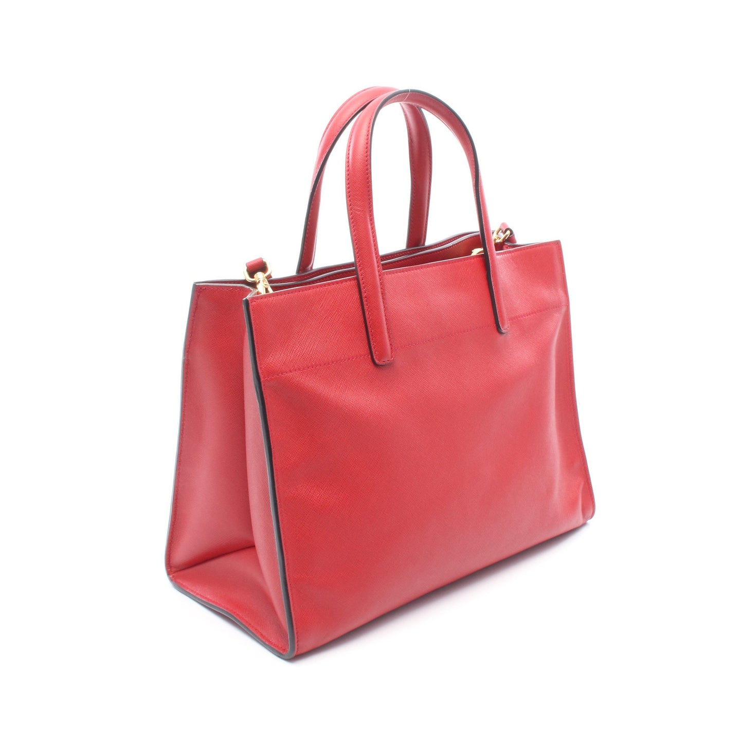 SAFFIANO SOFT 2WAY ハンドバッグ サフィアーノレザー レッド プラダ バッグ PRADA