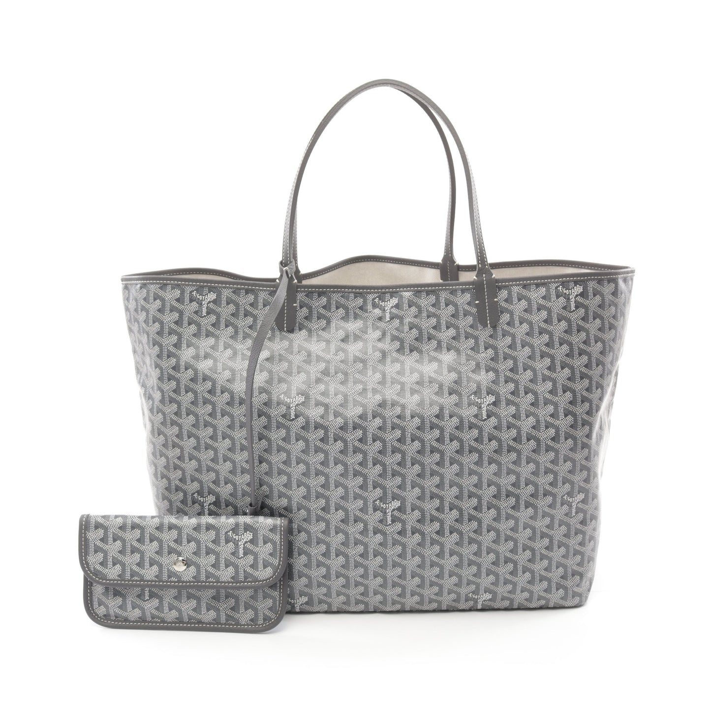 サンルイGM ハンドバッグ トートバッグ コーティングキャンバス レザー グレー ホワイト ゴヤール バッグ GOYARD