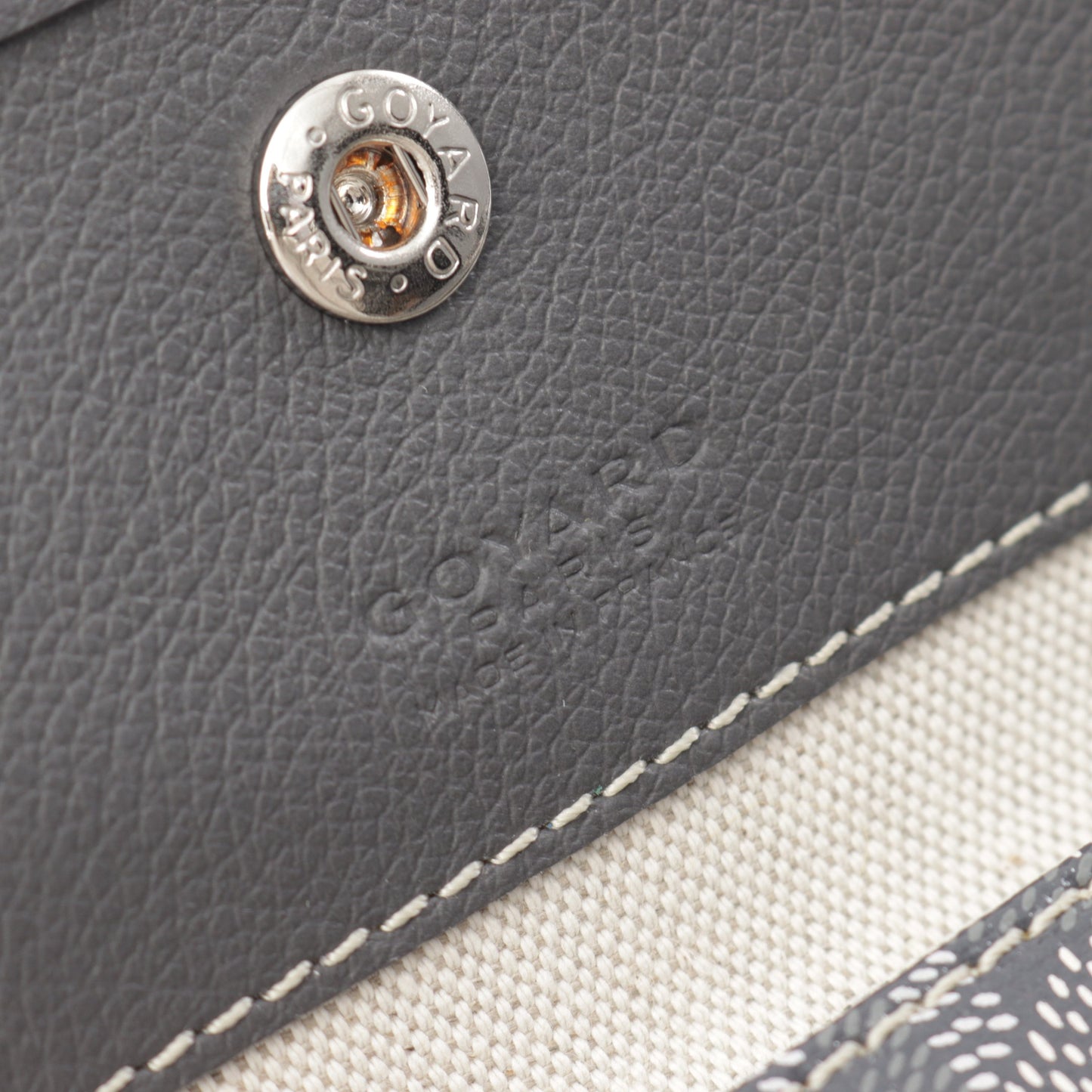 サンルイGM ハンドバッグ トートバッグ コーティングキャンバス レザー グレー ホワイト ゴヤール バッグ GOYARD