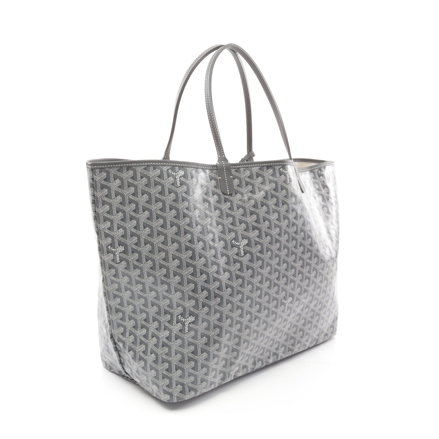 サンルイGM ハンドバッグ トートバッグ コーティングキャンバス レザー グレー ホワイト ゴヤール バッグ GOYARD