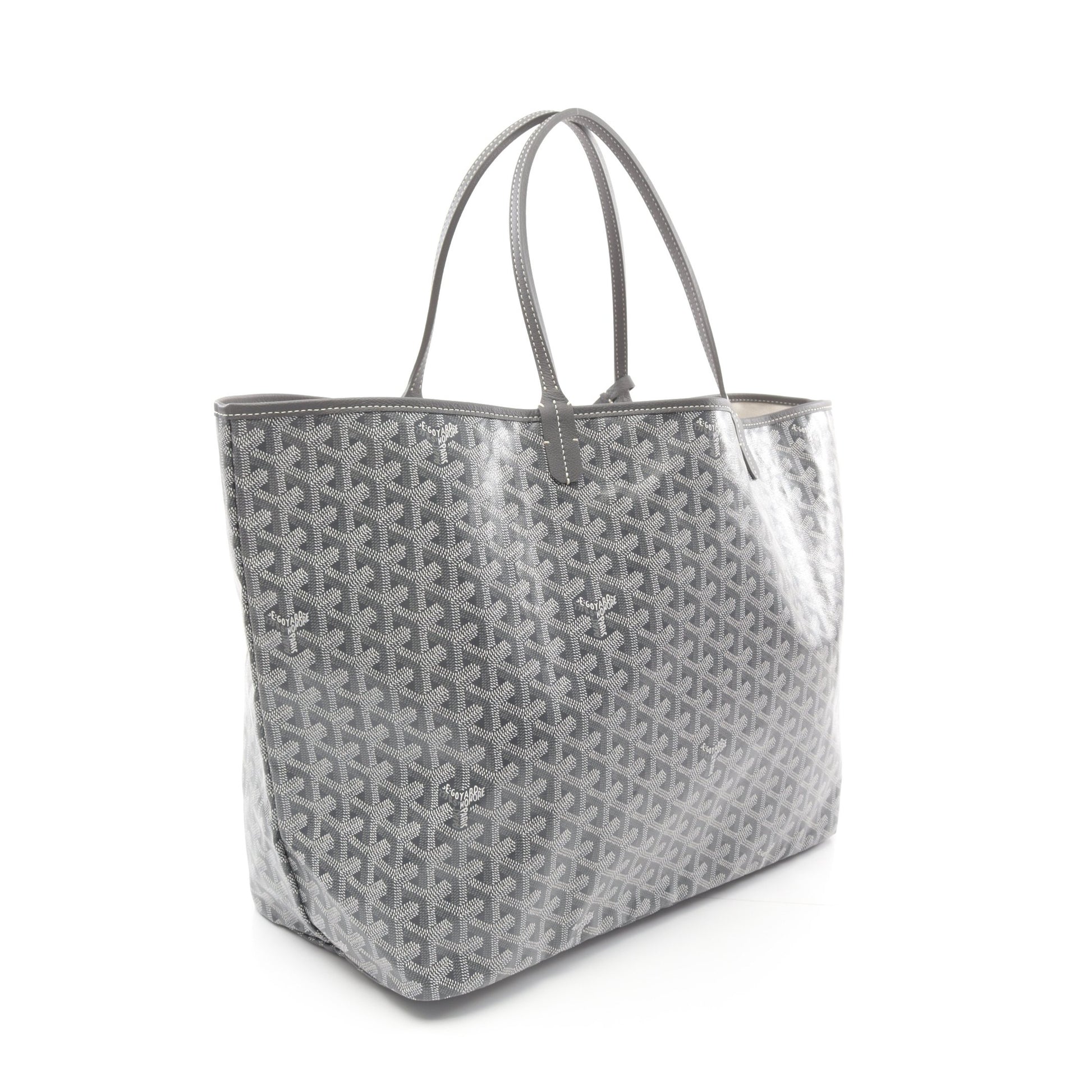 サンルイGM ハンドバッグ トートバッグ コーティングキャンバス レザー グレー ホワイト ゴヤール バッグ GOYARD