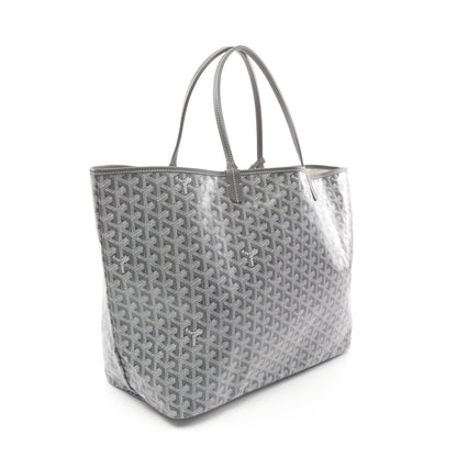 サンルイGM ハンドバッグ トートバッグ コーティングキャンバス レザー グレー ホワイト ゴヤール バッグ GOYARD