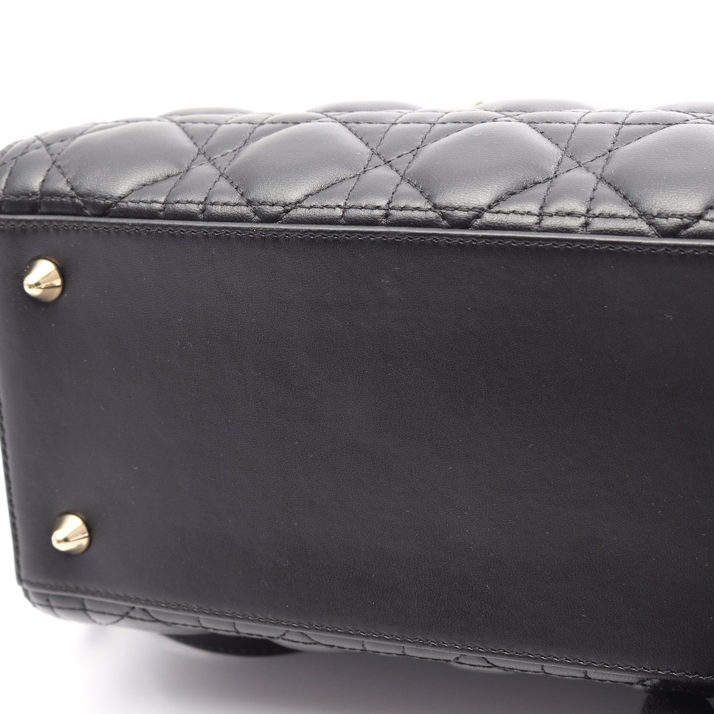 LADY DIOR レディディオール ミディアム カナージュ 2WAY ハンドバッグ レザー ブラック クリスチャンディオール バッグ Christian Dior