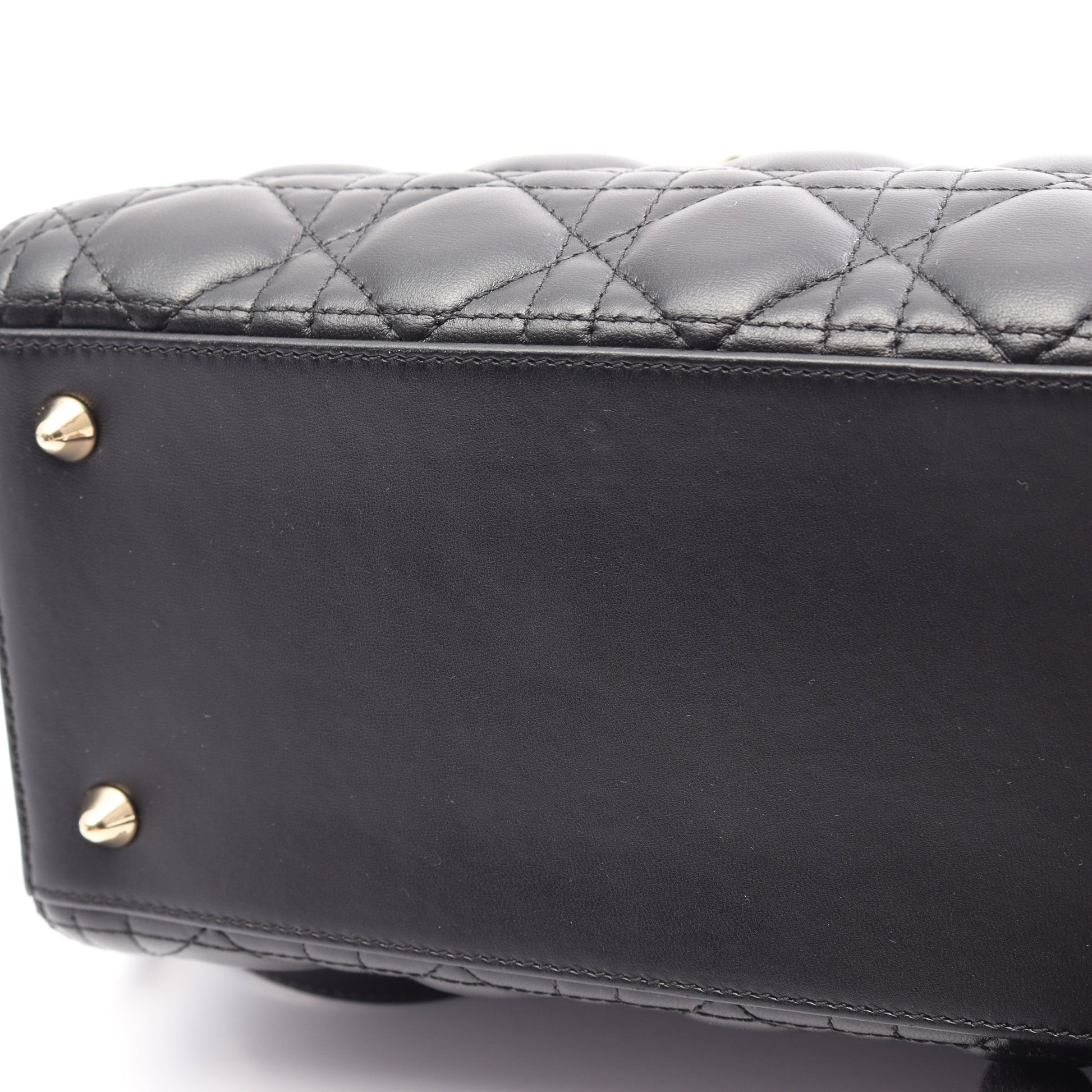 LADY DIOR レディディオール ミディアム カナージュ 2WAY ハンドバッグ レザー ブラック クリスチャンディオール バッグ Christian Dior
