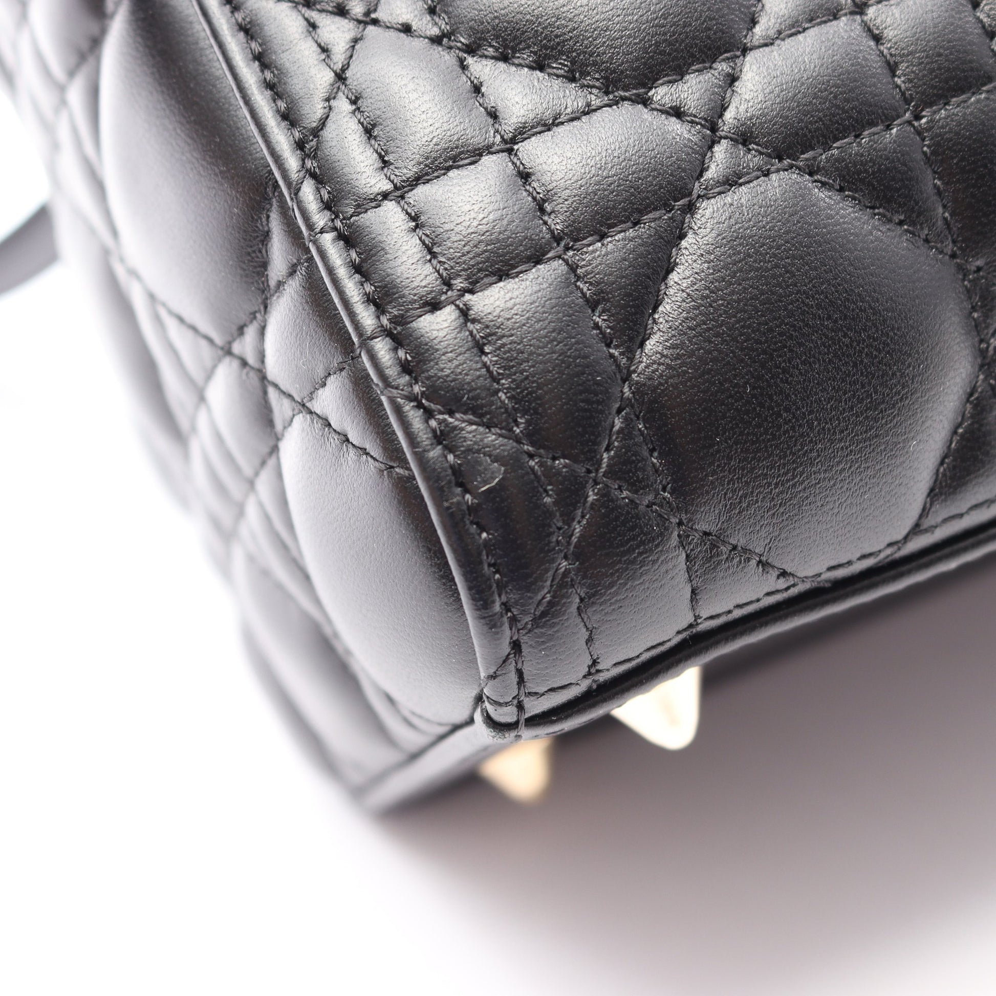 LADY DIOR レディディオール ミディアム カナージュ 2WAY ハンドバッグ レザー ブラック クリスチャンディオール バッグ Christian Dior
