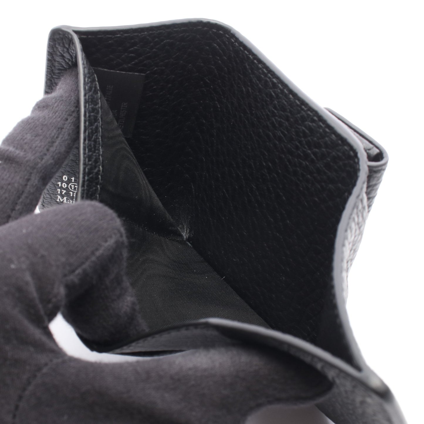 三つ折り財布 レザー ブラック メゾンマルジェラ 財布・小物 Maison Margiela