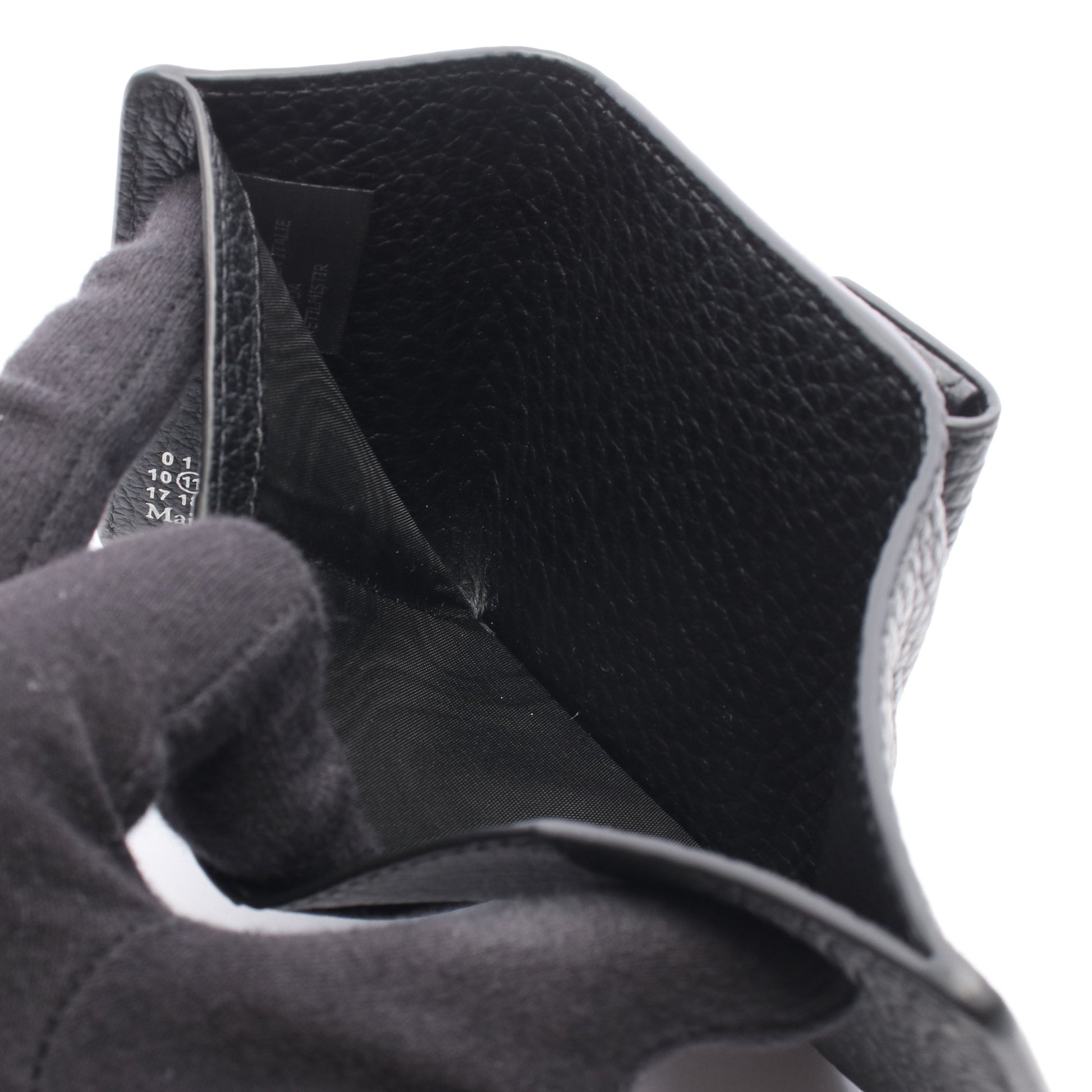 三つ折り財布 レザー ブラック メゾンマルジェラ 財布・小物 Maison Margiela