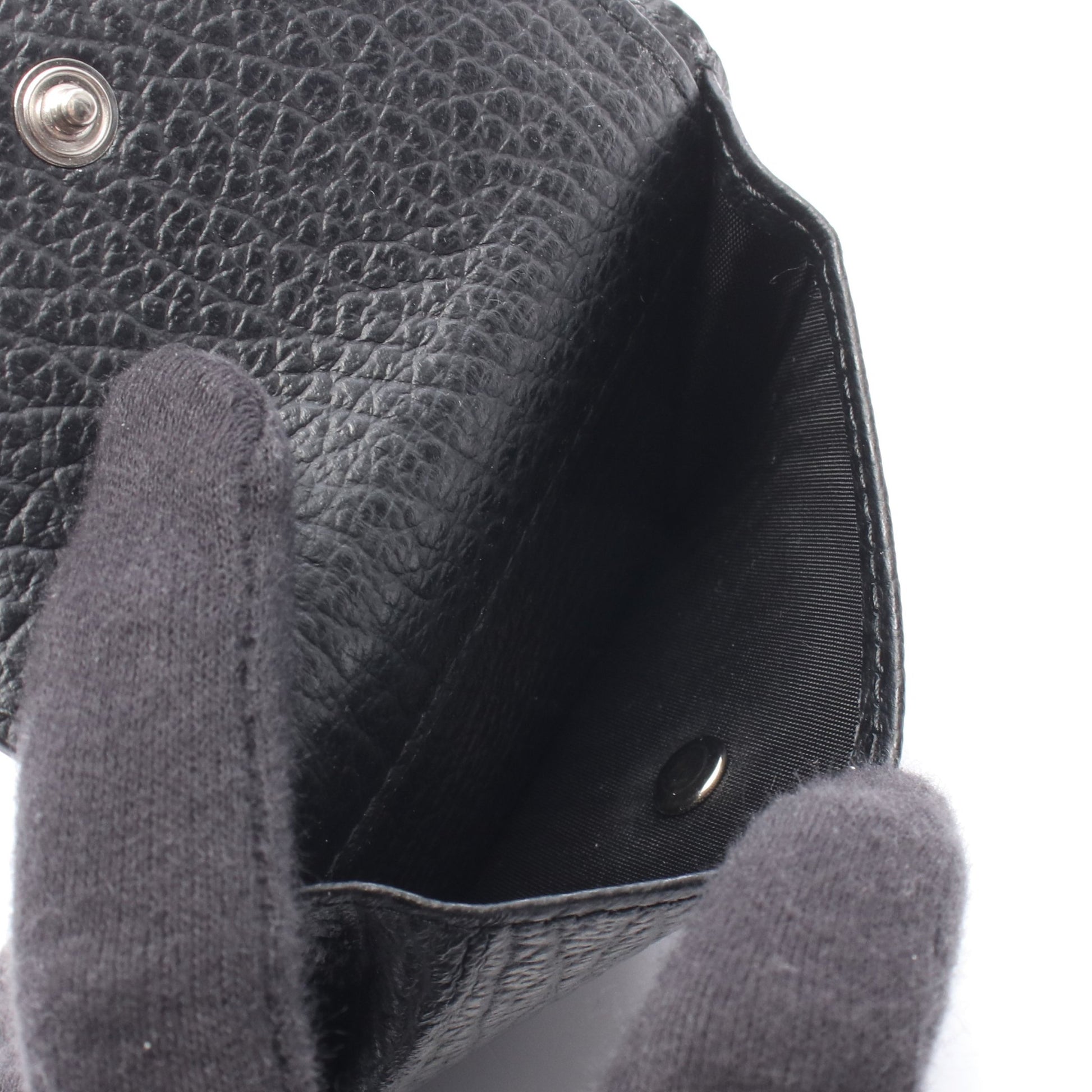 三つ折り財布 レザー ブラック メゾンマルジェラ 財布・小物 Maison Margiela