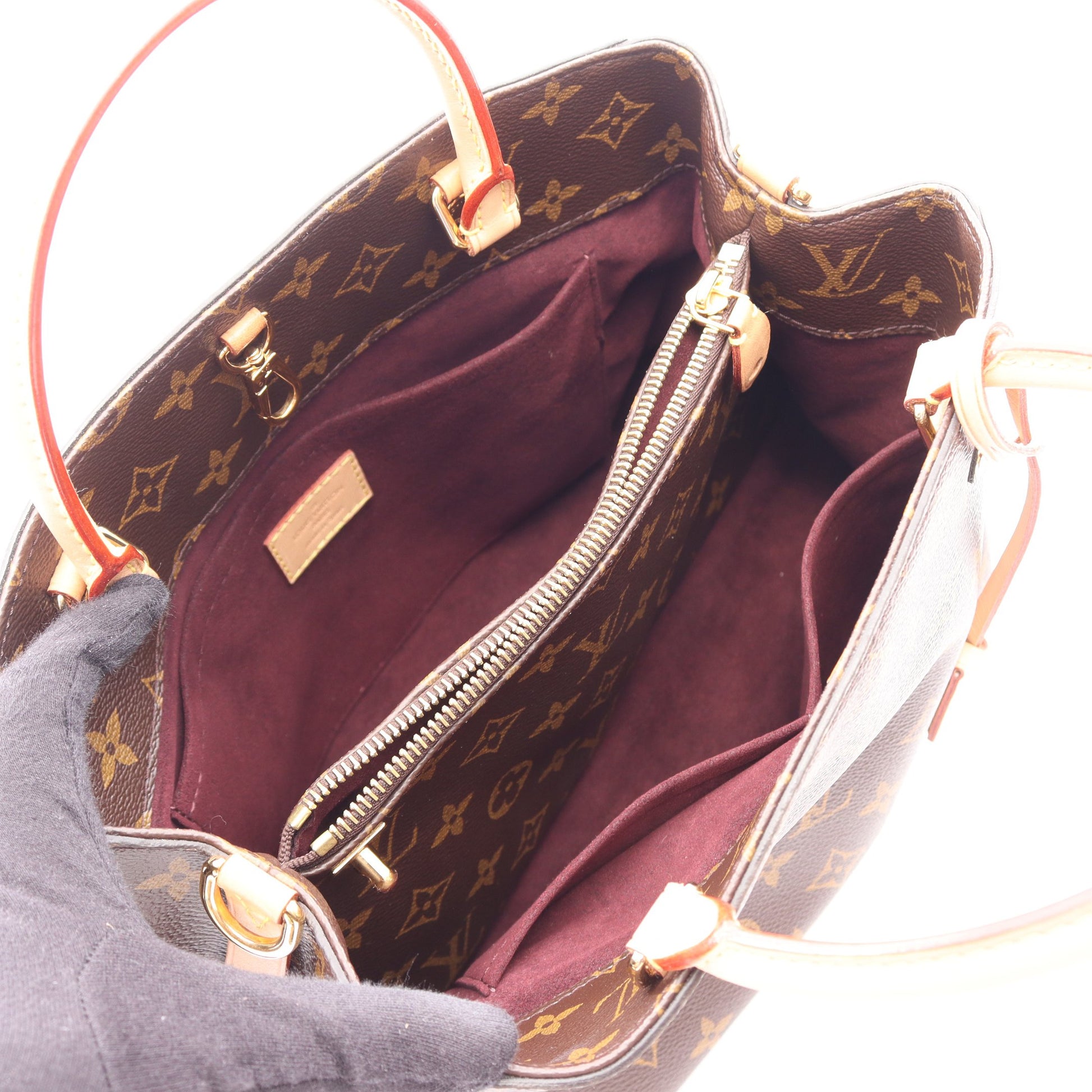 モンテーニュMM モノグラム 2WAY ハンドバッグ PVC レザー ブラウン ルイヴィトン バッグ LOUIS VUITTON