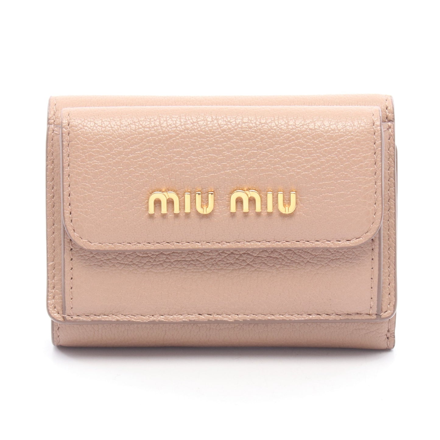 マドラス 三つ折り財布 レザー ピンクベージュ ミュウミュウ 財布・小物 miu miu