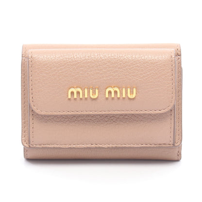 マドラス 三つ折り財布 レザー ピンクベージュ ミュウミュウ 財布・小物 miu miu