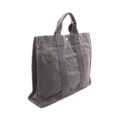 エールラインMM ハンドバッグ トートバッグ ナイロンキャンバス ダークグレー シルバー金具 エルメス バッグ HERMES