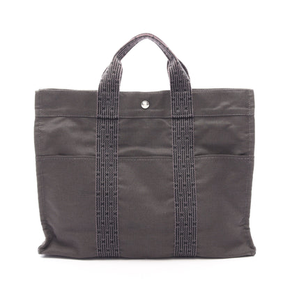 エールラインMM ハンドバッグ トートバッグ ナイロンキャンバス ダークグレー シルバー金具 エルメス バッグ HERMES