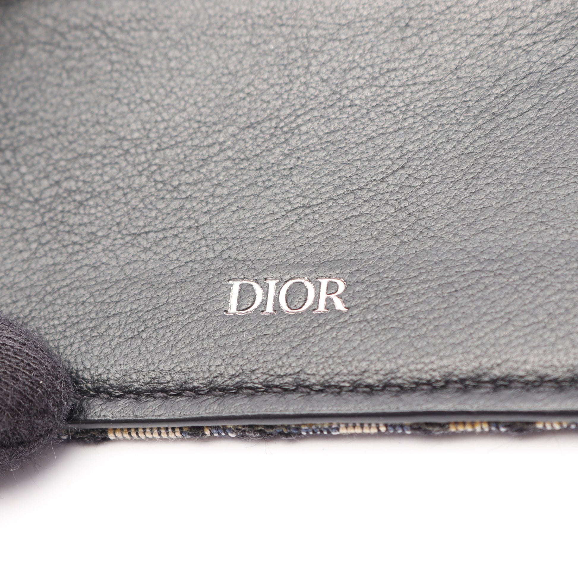 オブリーク ジャガード 三つ折り財布 キャンバス ベージュ ネイビー クリスチャンディオール 財布・小物 Christian Dior