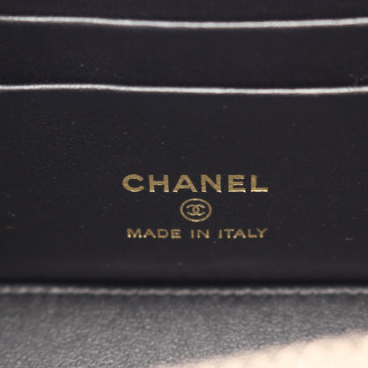 マトラッセ バニティバッグ 2WAY チェーンショルダーバッグ ラムスキン ブラック ゴールド金具 シャネル バッグ CHANEL