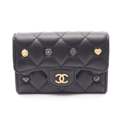 マトラッセ カードケース ラムスキン ブラック ゴールド金具 シャネル 財布・小物 CHANEL