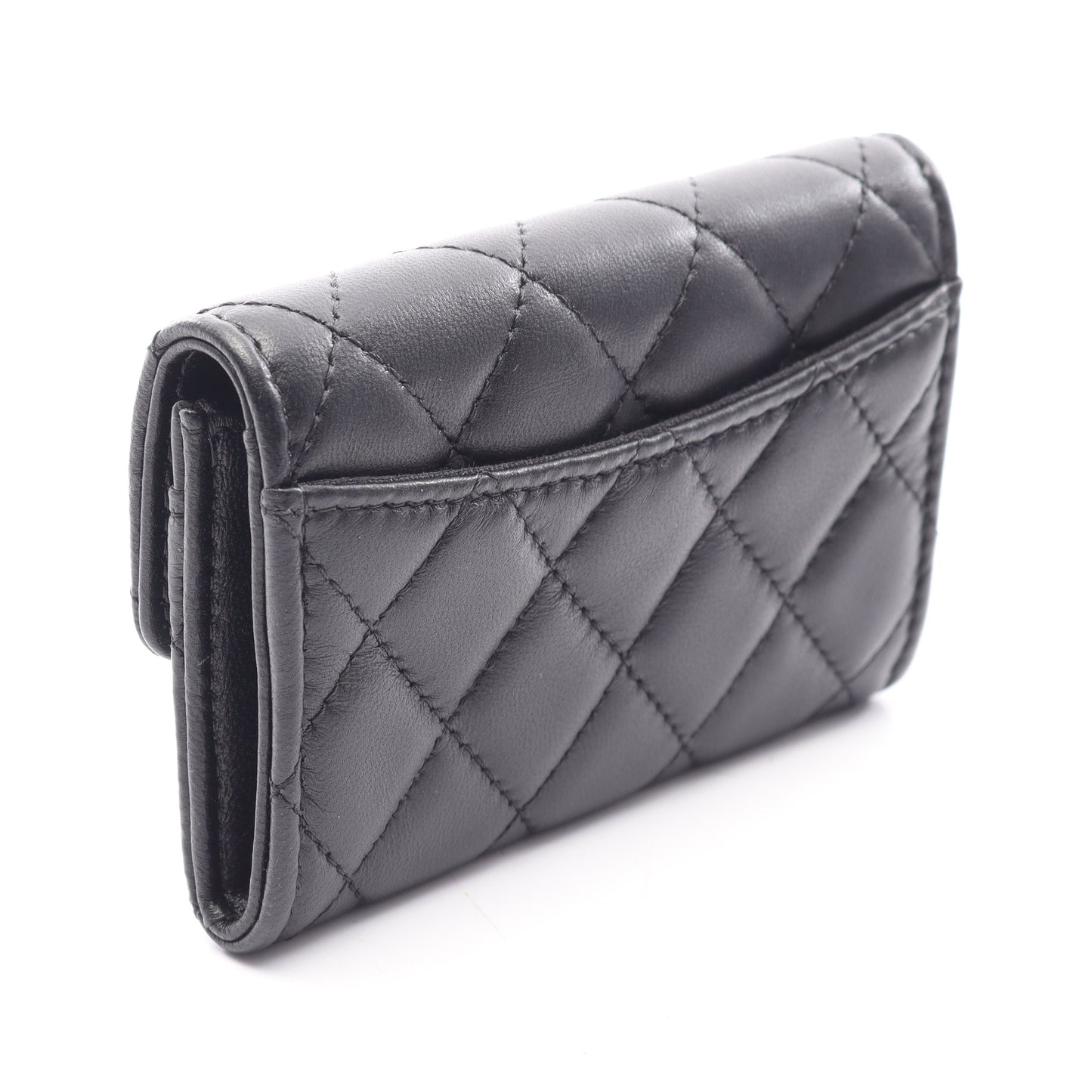 マトラッセ カードケース ラムスキン ブラック ゴールド金具 シャネル 財布・小物 CHANEL