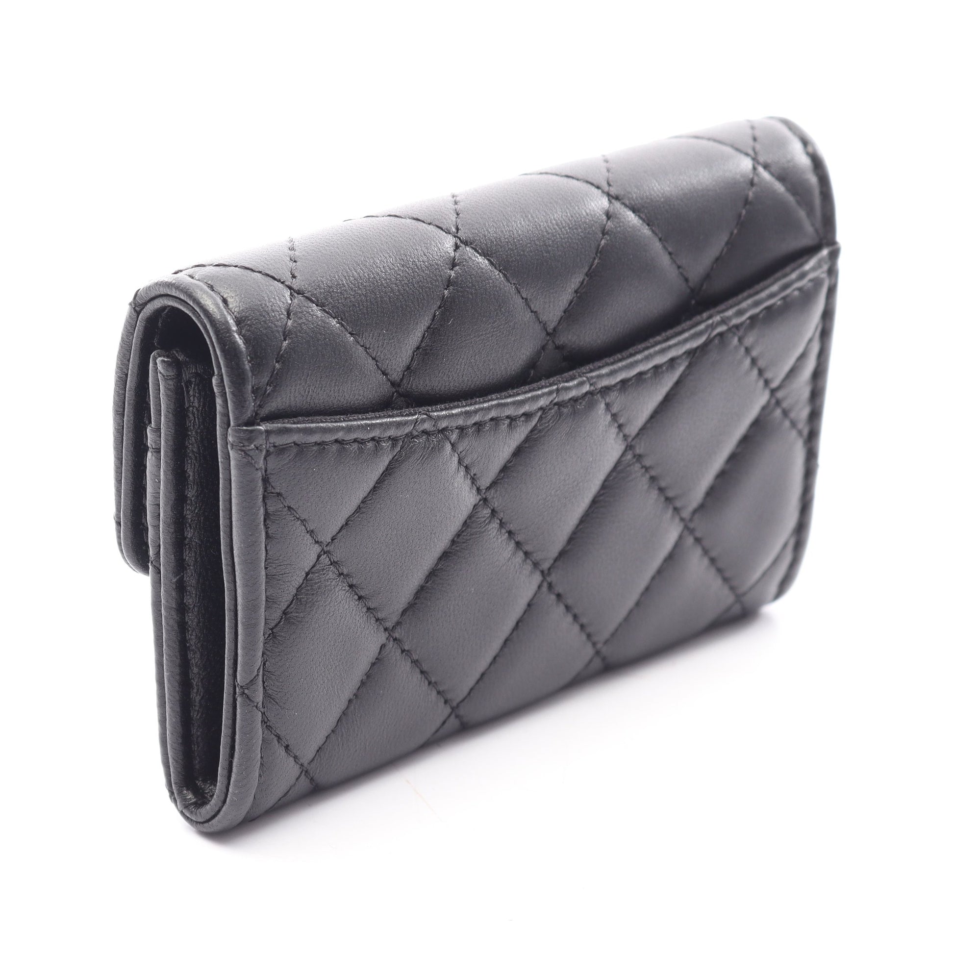 マトラッセ カードケース ラムスキン ブラック ゴールド金具 シャネル 財布・小物 CHANEL
