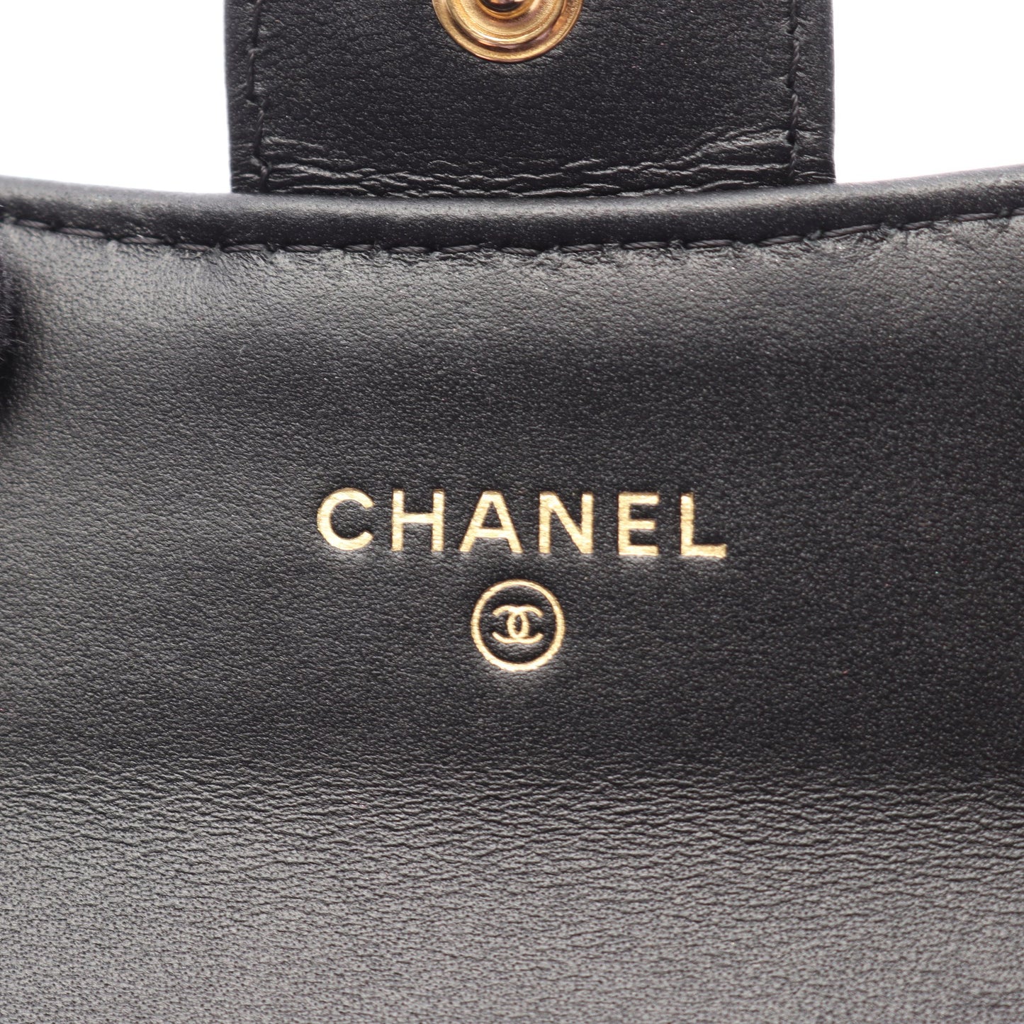 マトラッセ カードケース ラムスキン ブラック ゴールド金具 シャネル 財布・小物 CHANEL