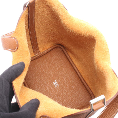 ピコタンロックPM ゴールド ハンドバッグ トリヨンクレマンス ブラウン シルバー金具 B刻印 エルメス バッグ HERMES