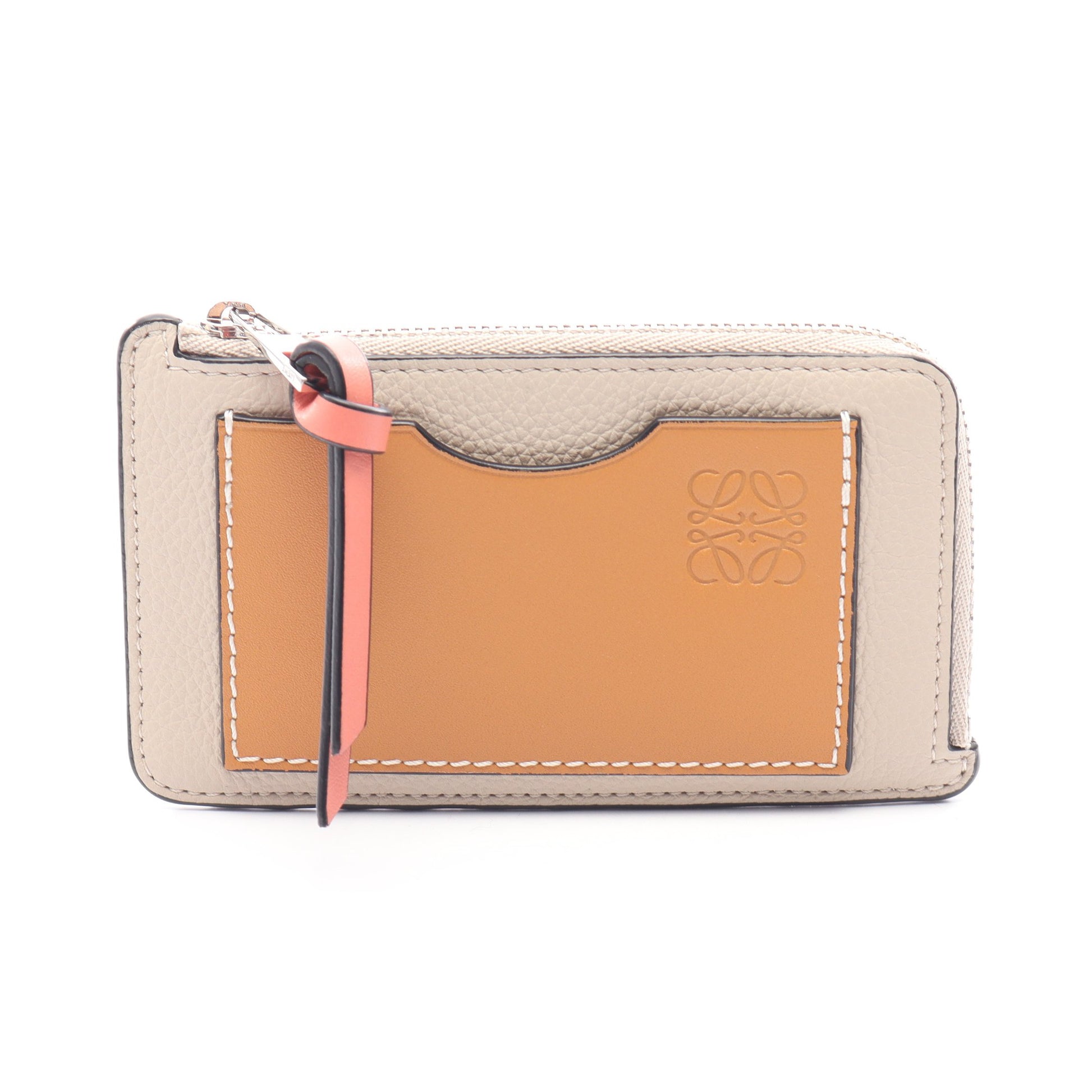 アナグラム コインカードホルダー カードケース コインケース レザー ライトグレー ライトブラウン ロエベ 財布・小物 LOEWE