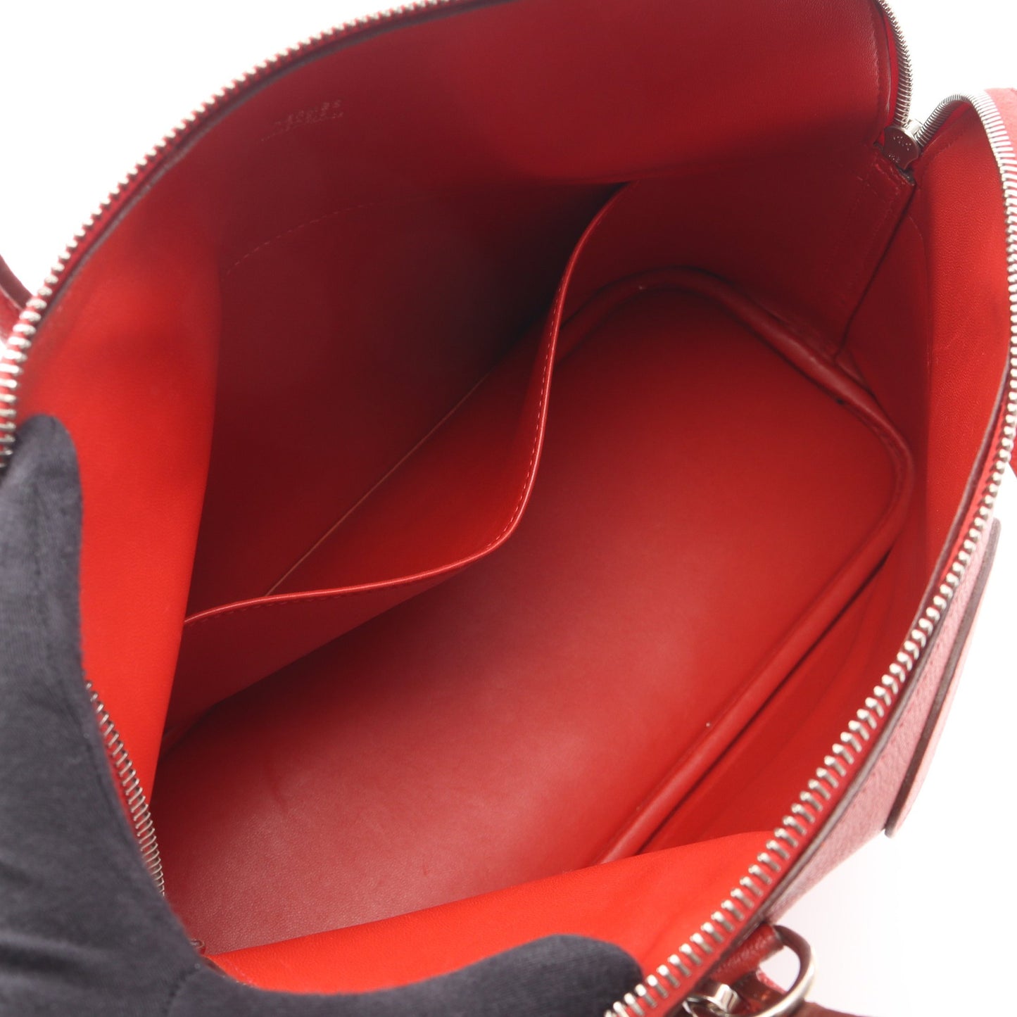 ボリード31 ルージュガランス 2WAY ハンドバッグ シェーブル レッド シルバー金具 □I刻印 エルメス バッグ HERMES
