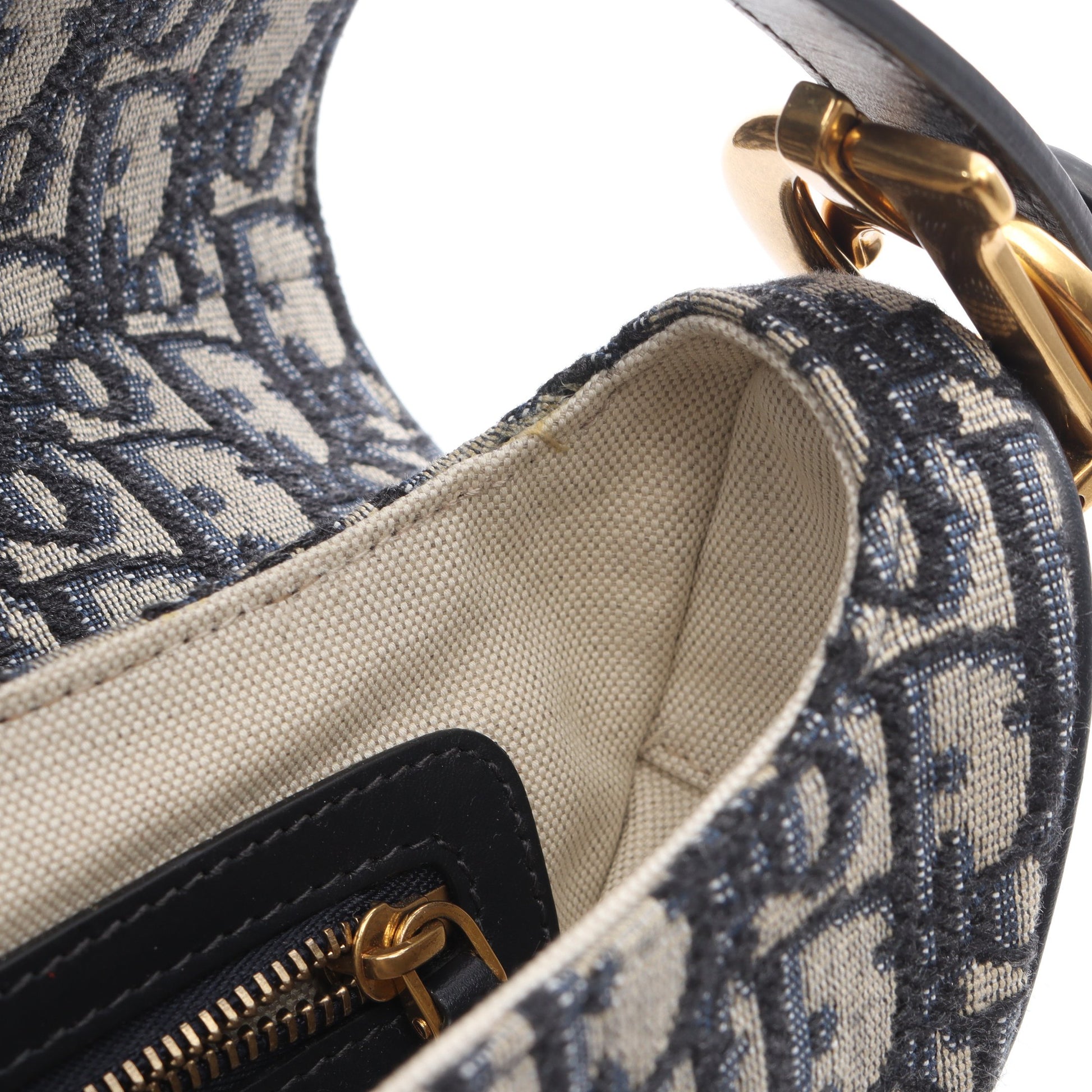 SADDLE サドル オブリーク ハンドバッグ キャンバス レザー ベージュ ネイビー クリスチャンディオール バッグ Christian Dior