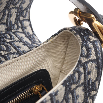 SADDLE サドル オブリーク ハンドバッグ キャンバス レザー ベージュ ネイビー クリスチャンディオール バッグ Christian Dior