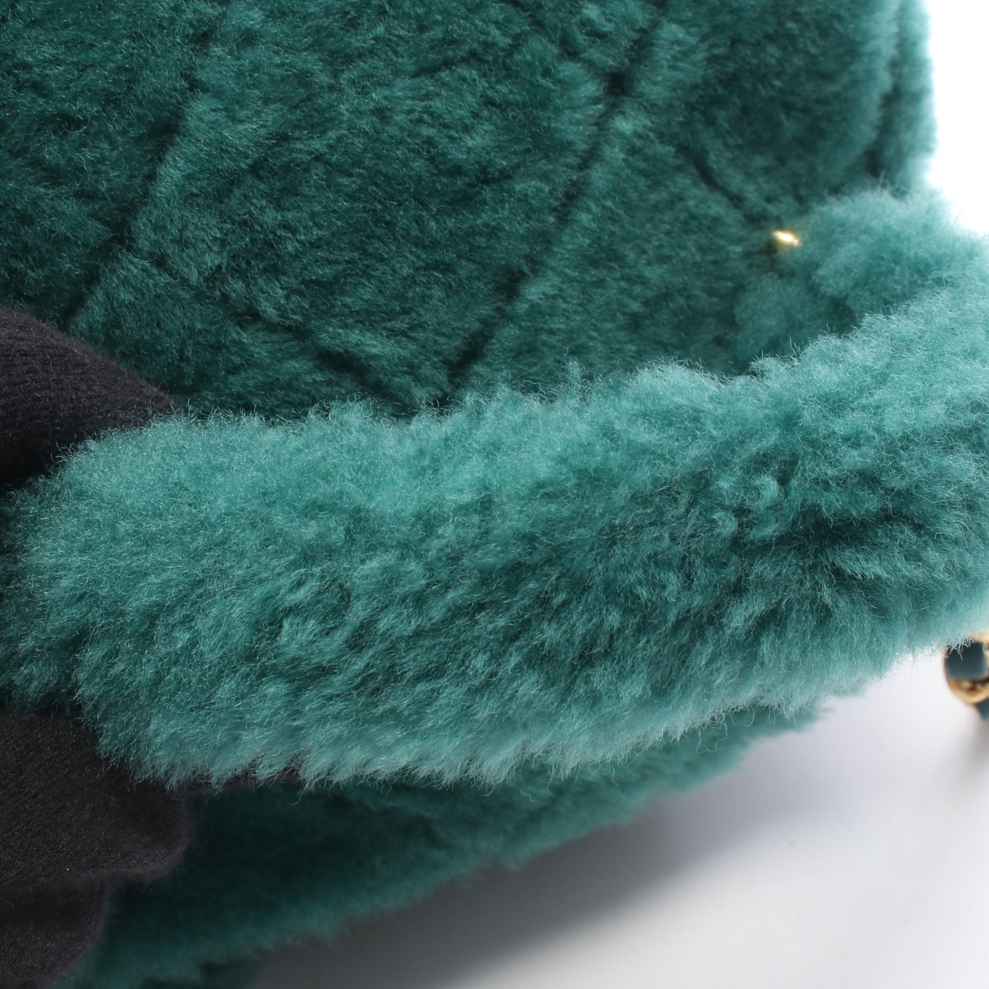 マトラッセ バニティ 2WAY チェーンショルダーバッグ ファー レザー グリーン ゴールド金具 シャネル バッグ CHANEL