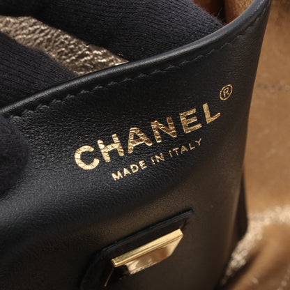マトラッセ ホーボーバッグ チェーンショルダーバッグ レザー ブラック ゴールド金具 シャネル バッグ CHANEL