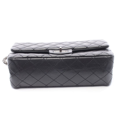 2.55 マトラッセ マドモアゼルチェーン Wチェーンショルダーバッグ レザー ブラック シルバー金具 シャネル バッグ CHANEL