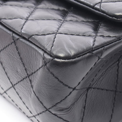 2.55 マトラッセ マドモアゼルチェーン Wチェーンショルダーバッグ レザー ブラック シルバー金具 シャネル バッグ CHANEL
