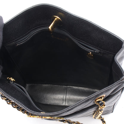マトラッセ チェーンショルダーバッグ チェーントートバッグ キャビアスキン ブラック ゴールド金具 シャネル バッグ CHANEL