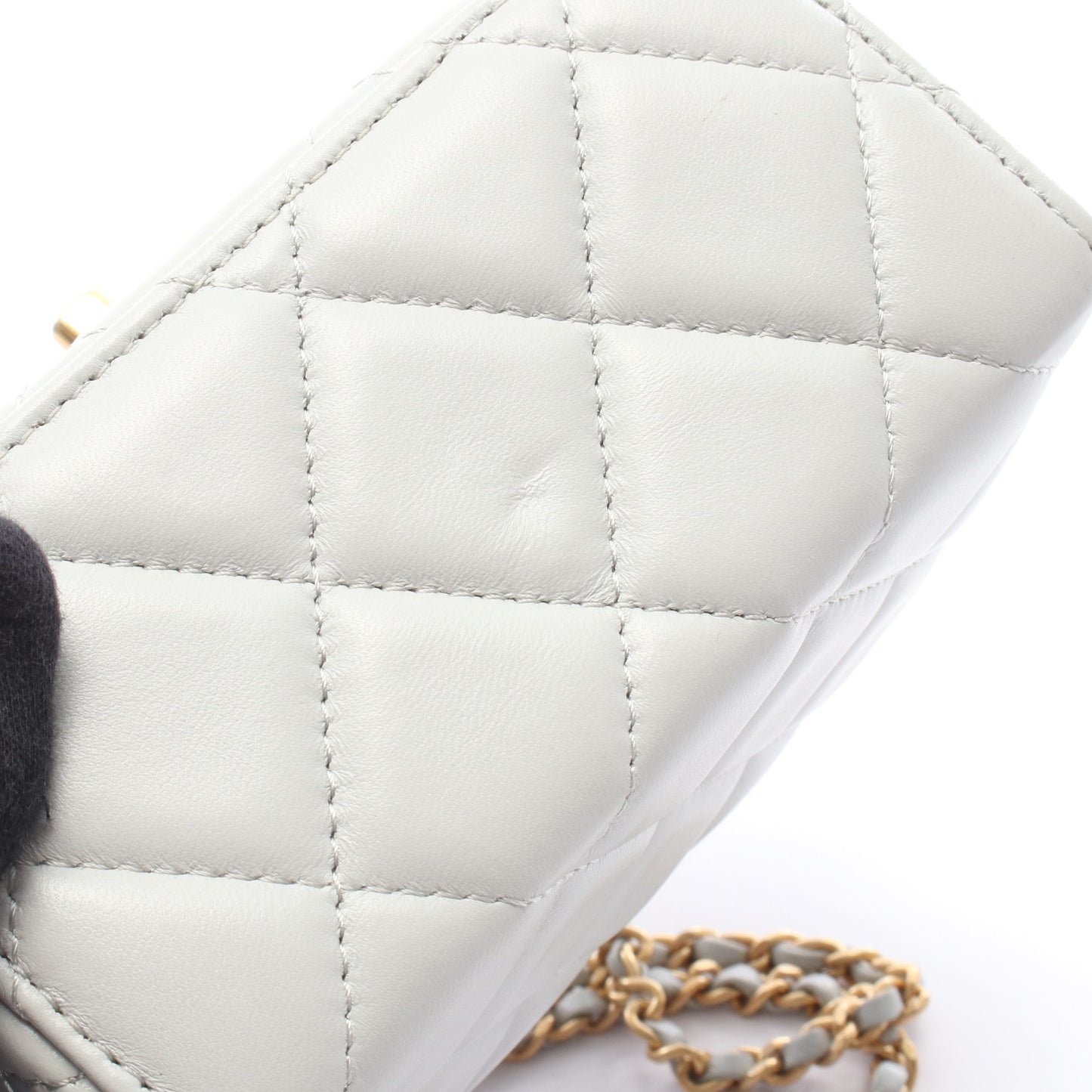 マトラッセ バニティ 2WAY チェーンショルダーバッグ レザー ブルーグレー ゴールド金具 シャネル バッグ CHANEL