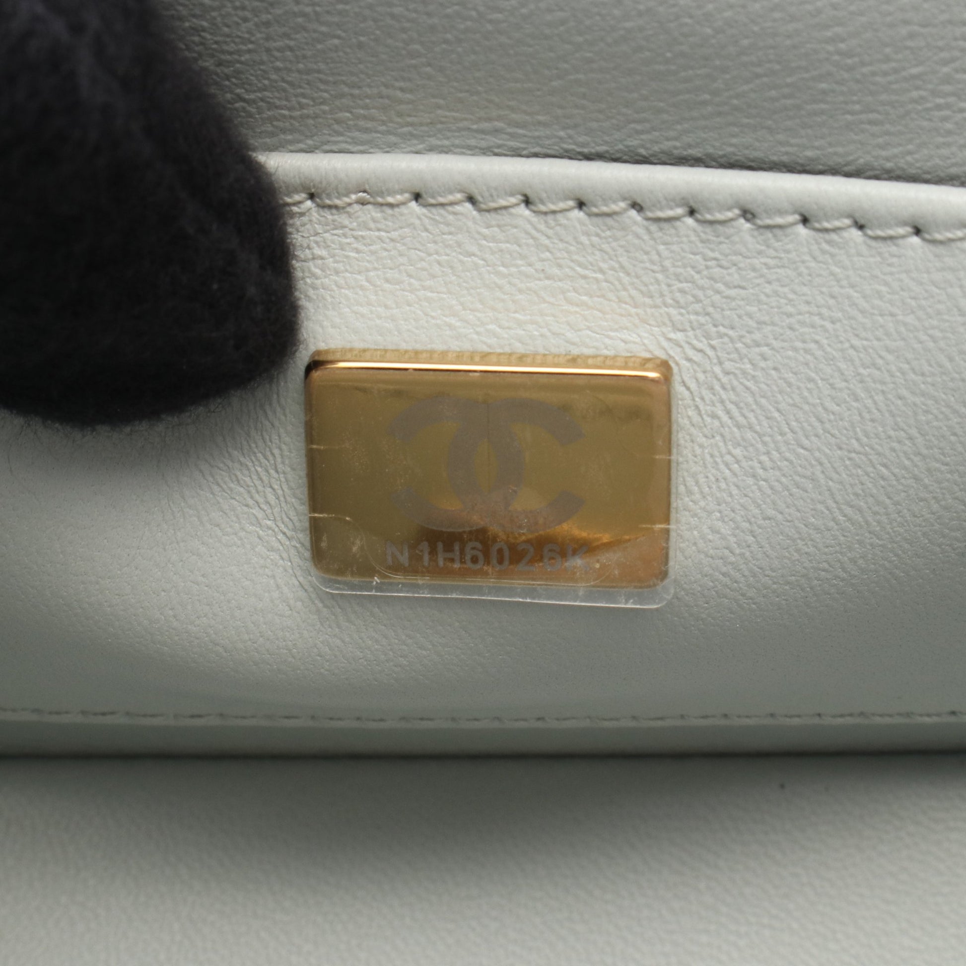 マトラッセ バニティ 2WAY チェーンショルダーバッグ レザー ブルーグレー ゴールド金具 シャネル バッグ CHANEL