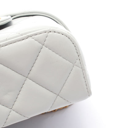 マトラッセ バニティ 2WAY チェーンショルダーバッグ レザー ブルーグレー ゴールド金具 シャネル バッグ CHANEL