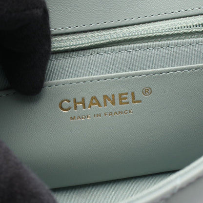 ミニマトラッセ チェーンショルダーバッグ レザー ブルーグレー ゴールド金具 シャネル バッグ CHANEL
