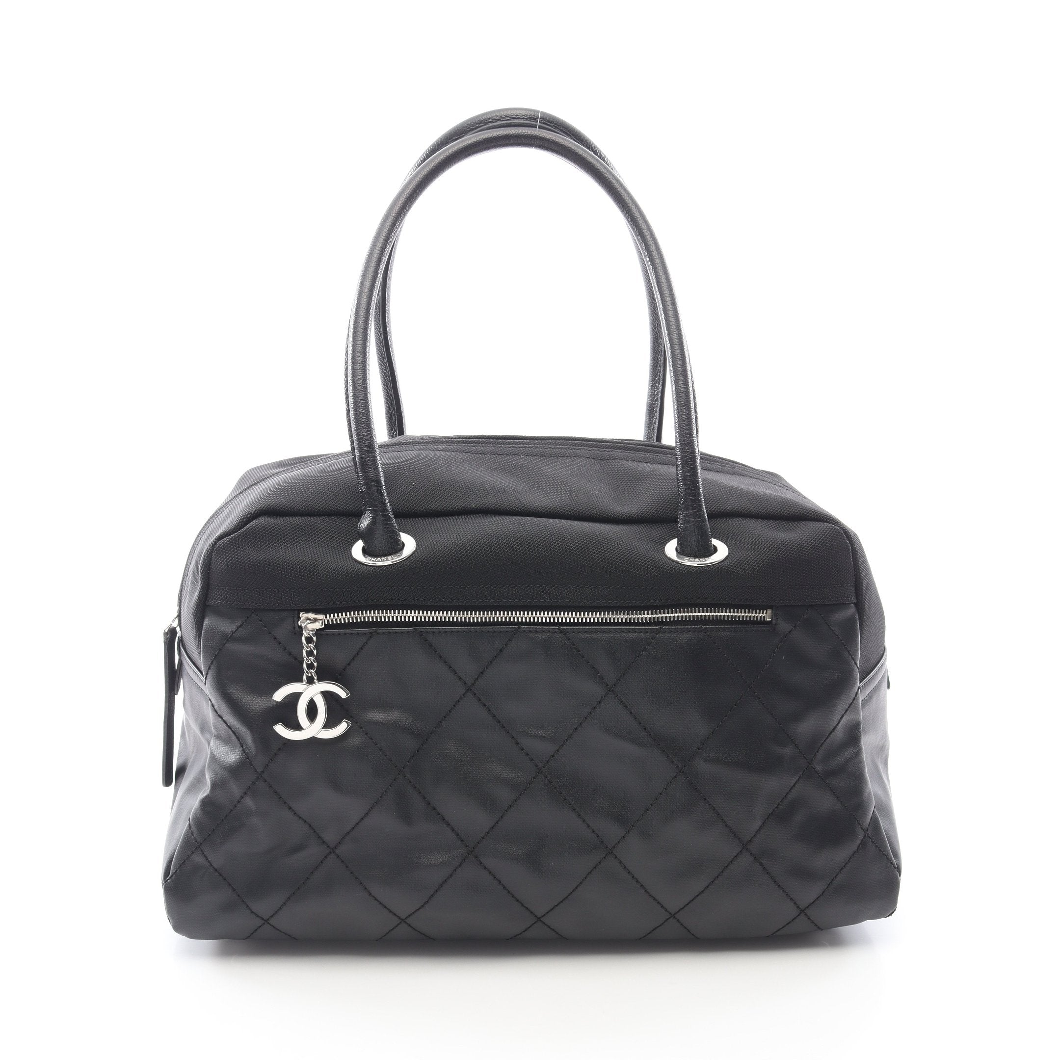 ミーモ様❤️CHANEL ❤️パリビアリッツ ボストン パリビアリッツ ボストンバッグ コーティングキャンバス ブラック