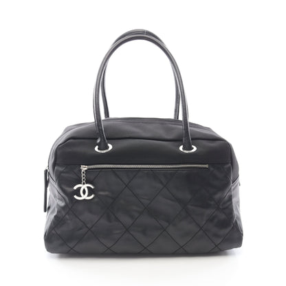 パリビアリッツ ボストンバッグ コーティングキャンバス ブラック シルバー金具 シャネル バッグ CHANEL