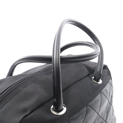 パリビアリッツ ボストンバッグ コーティングキャンバス ブラック シルバー金具 シャネル バッグ CHANEL
