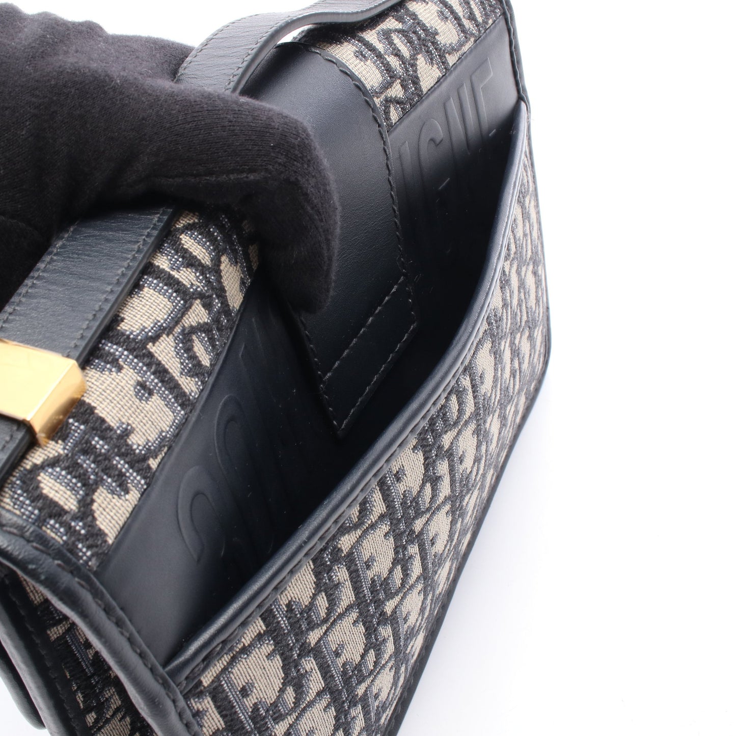 30 MONTAIGNE モンテーニュ オブリーク ジャカード チェーンショルダーバッグ キャンバス レザー ネイビー ベージュ クリスチャンディオール バッグ Christian Dior