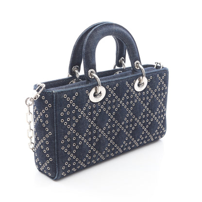 Lady D-Joy ミディアム 3WAY ハンドバッグ デニム インディゴブルー クリスチャンディオール バッグ Christian Dior