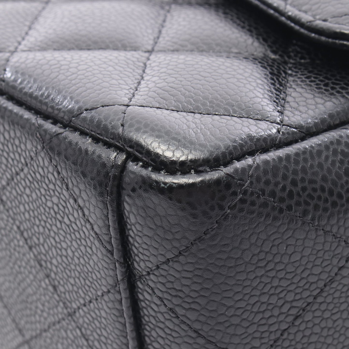 デカマトラッセ34 Wチェーンショルダーバッグ キャビアスキン ブラック シルバー金具 シャネル バッグ CHANEL