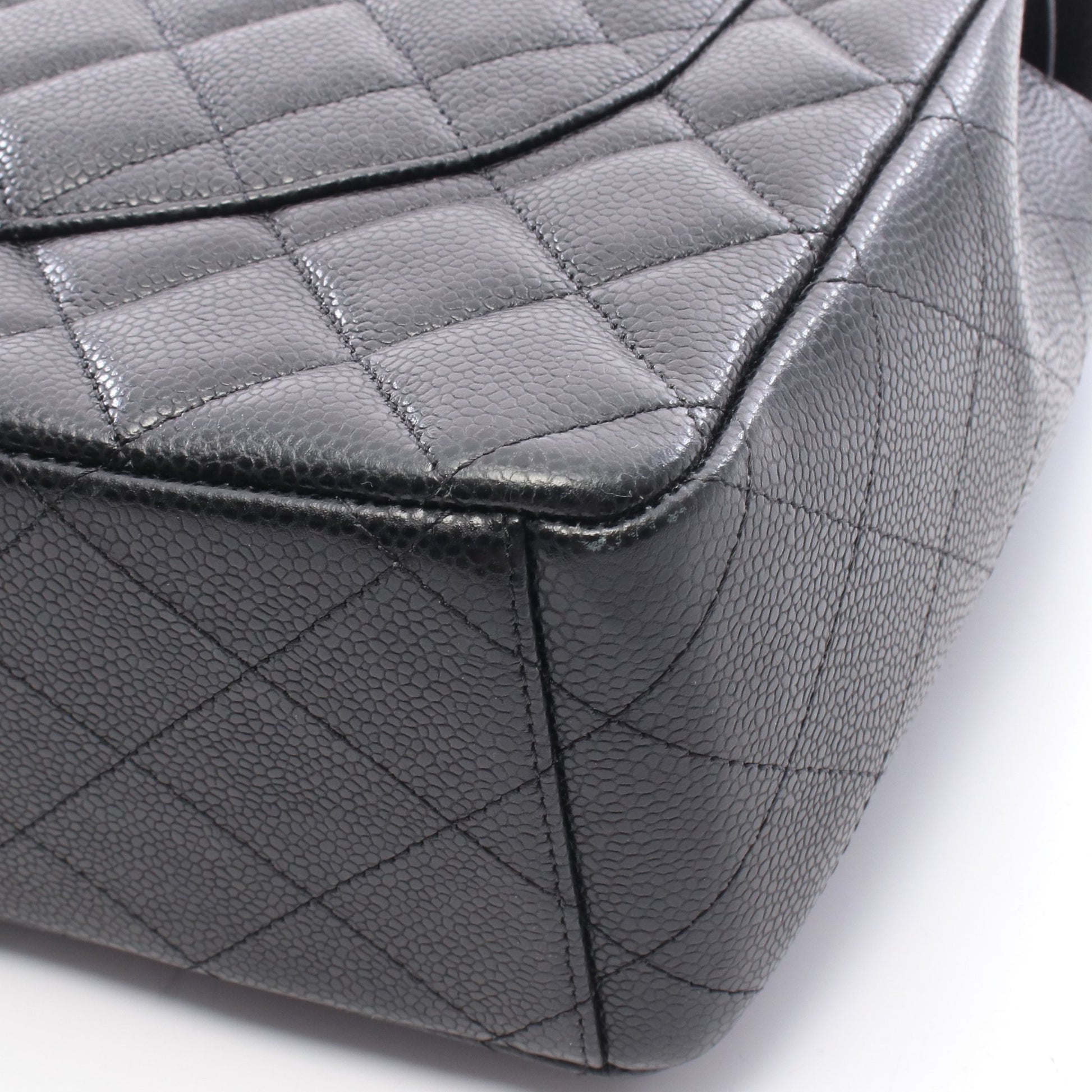 デカマトラッセ34 Wチェーンショルダーバッグ キャビアスキン ブラック シルバー金具 シャネル バッグ CHANEL