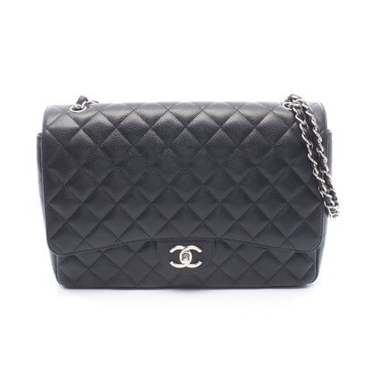 デカマトラッセ34 Wチェーンショルダーバッグ キャビアスキン ブラック シルバー金具 シャネル バッグ CHANEL
