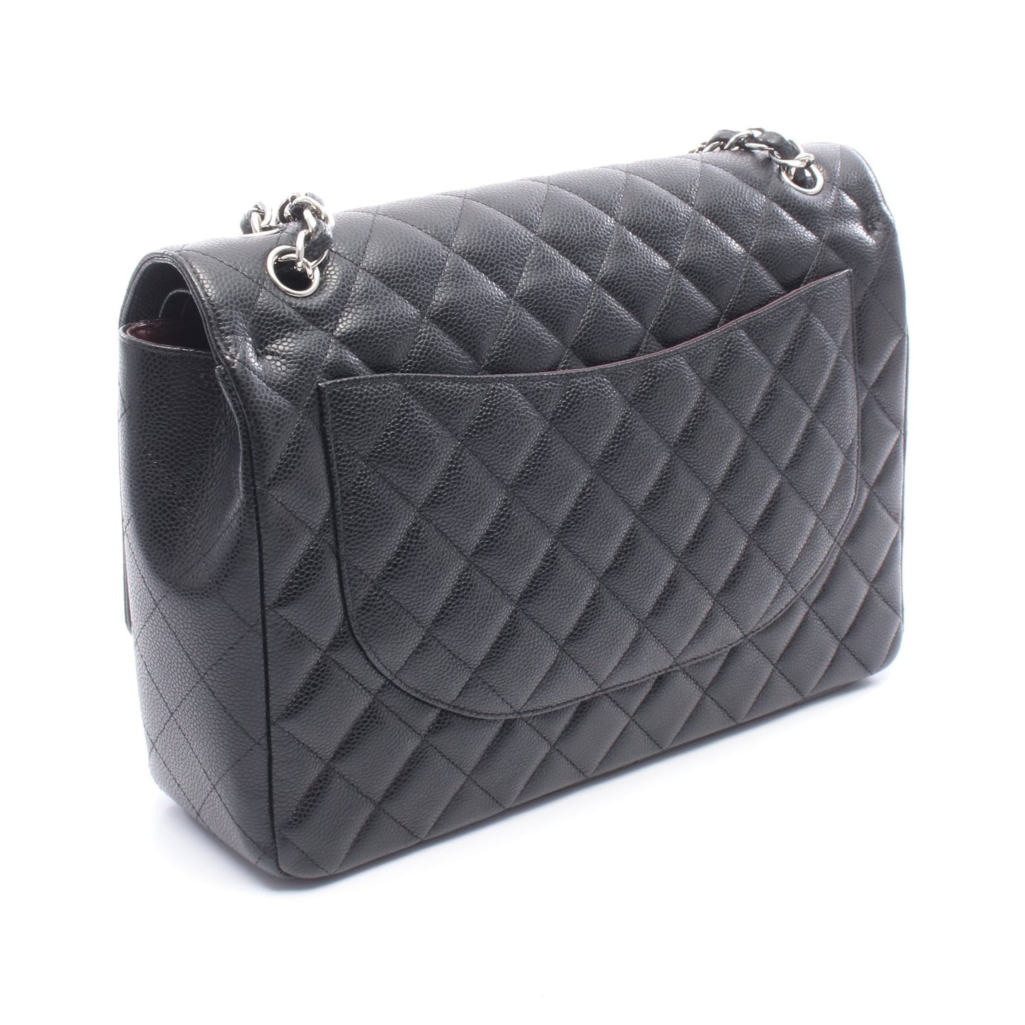 デカマトラッセ34 Wチェーンショルダーバッグ キャビアスキン ブラック シルバー金具 シャネル バッグ CHANEL