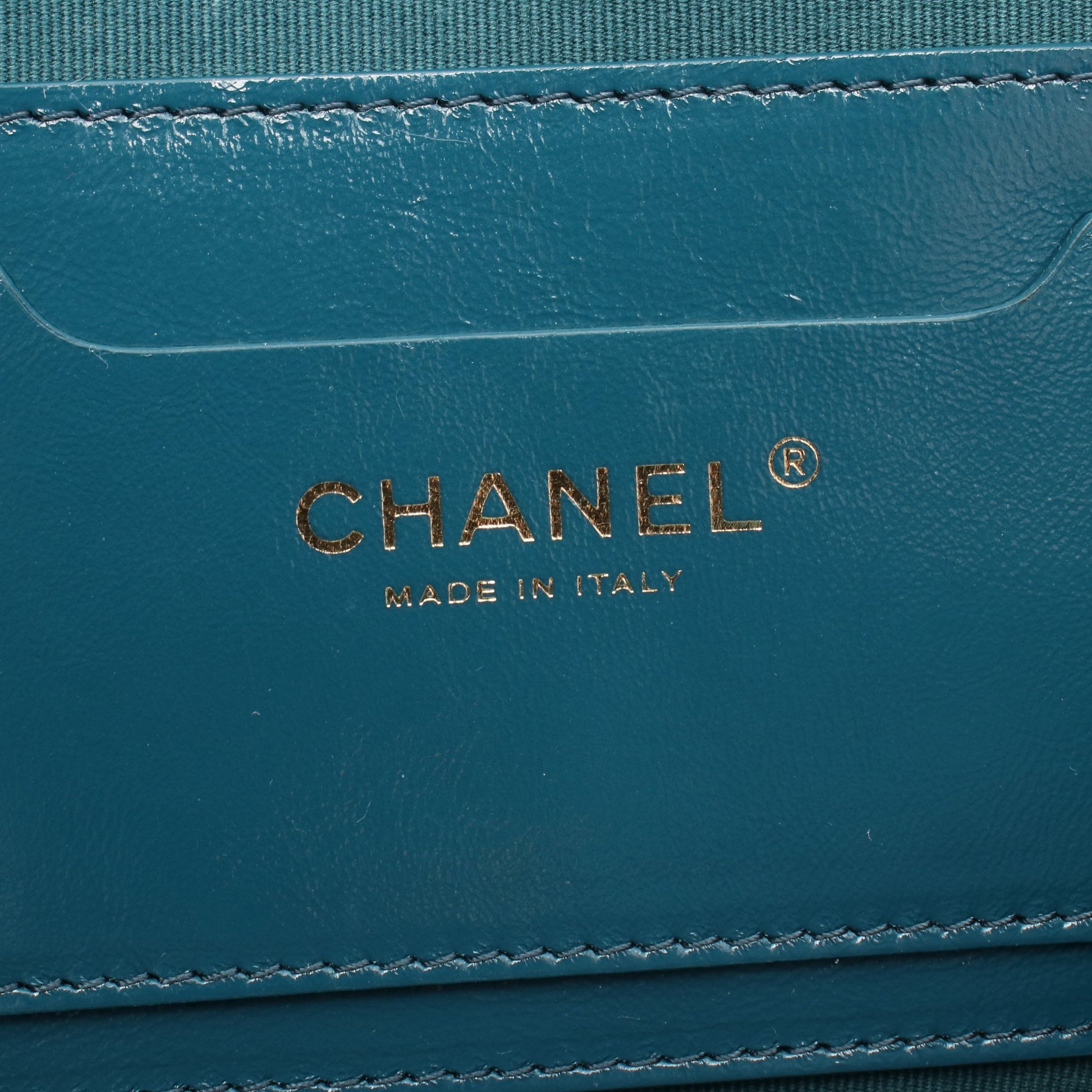 マトラッセ バックパック リュックサック シャイニーカーフスキン ブルーグリーン ゴールド金具 シャネル バッグ CHANEL