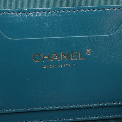マトラッセ バックパック リュックサック シャイニーカーフスキン ブルーグリーン ゴールド金具 シャネル バッグ CHANEL