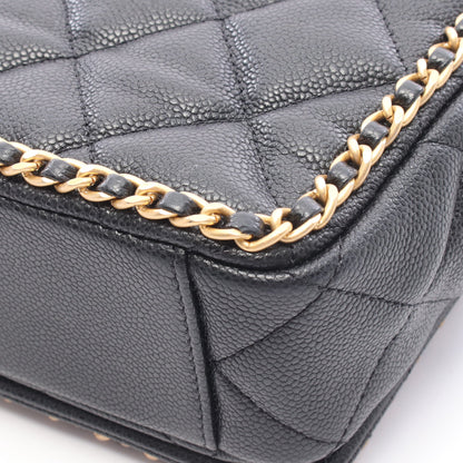 マトラッセ チェーンショルダーバッグ キャビアスキン ブラック ゴールド金具 シャネル バッグ CHANEL